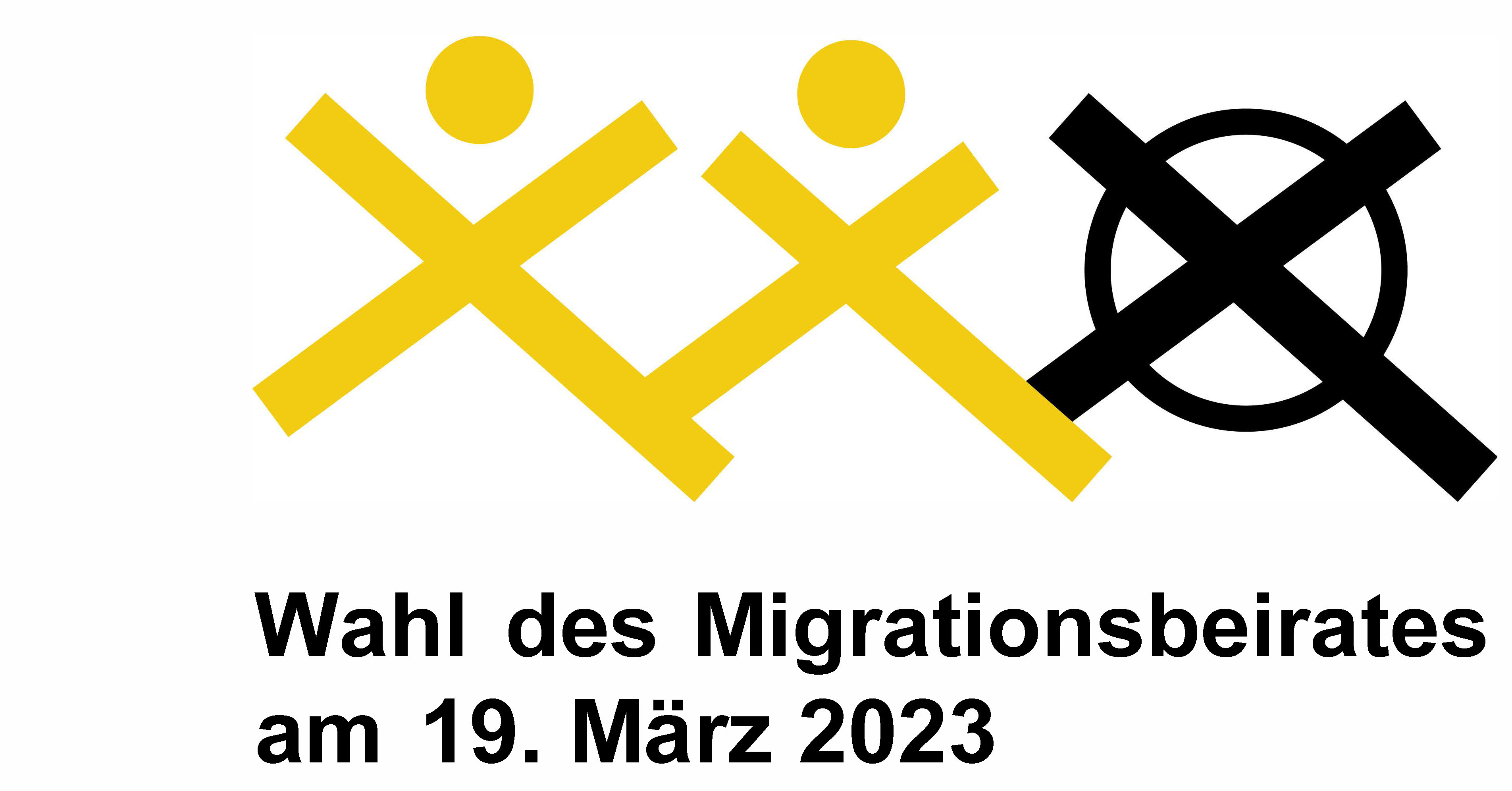 Logo der Migrationsbeiratswahl 2023